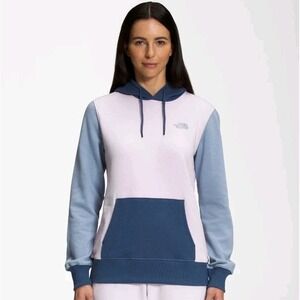 The North Face Women's Color Block Pullover Hoodie Folk Blue Lavender Fog Pink M